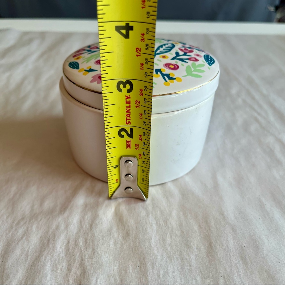 Floral Painted Ceramic Lidded Pot Trinket Jar - Picture 5 of 7